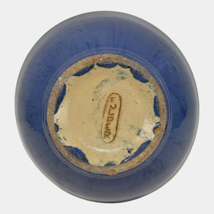 Fulper Arts And Crafts Pottery Blue Glaze Ceramic Bowl 45