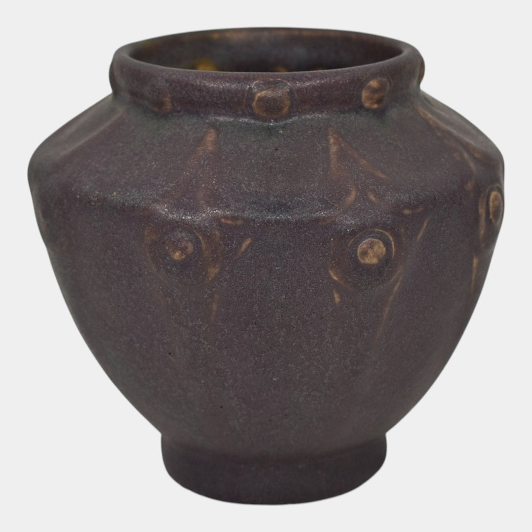 Van Briggle 1907-12 Vintage Arts And Crafts Pottery Matte Purple Vase 654 - Just Art Pottery