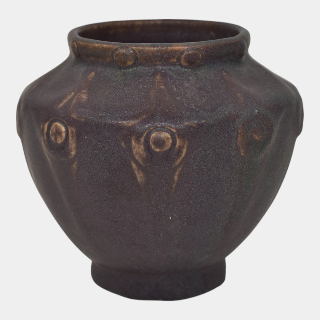 Van Briggle 1907-12 Vintage Arts And Crafts Pottery Matte Purple Vase 654 - Just Art Pottery