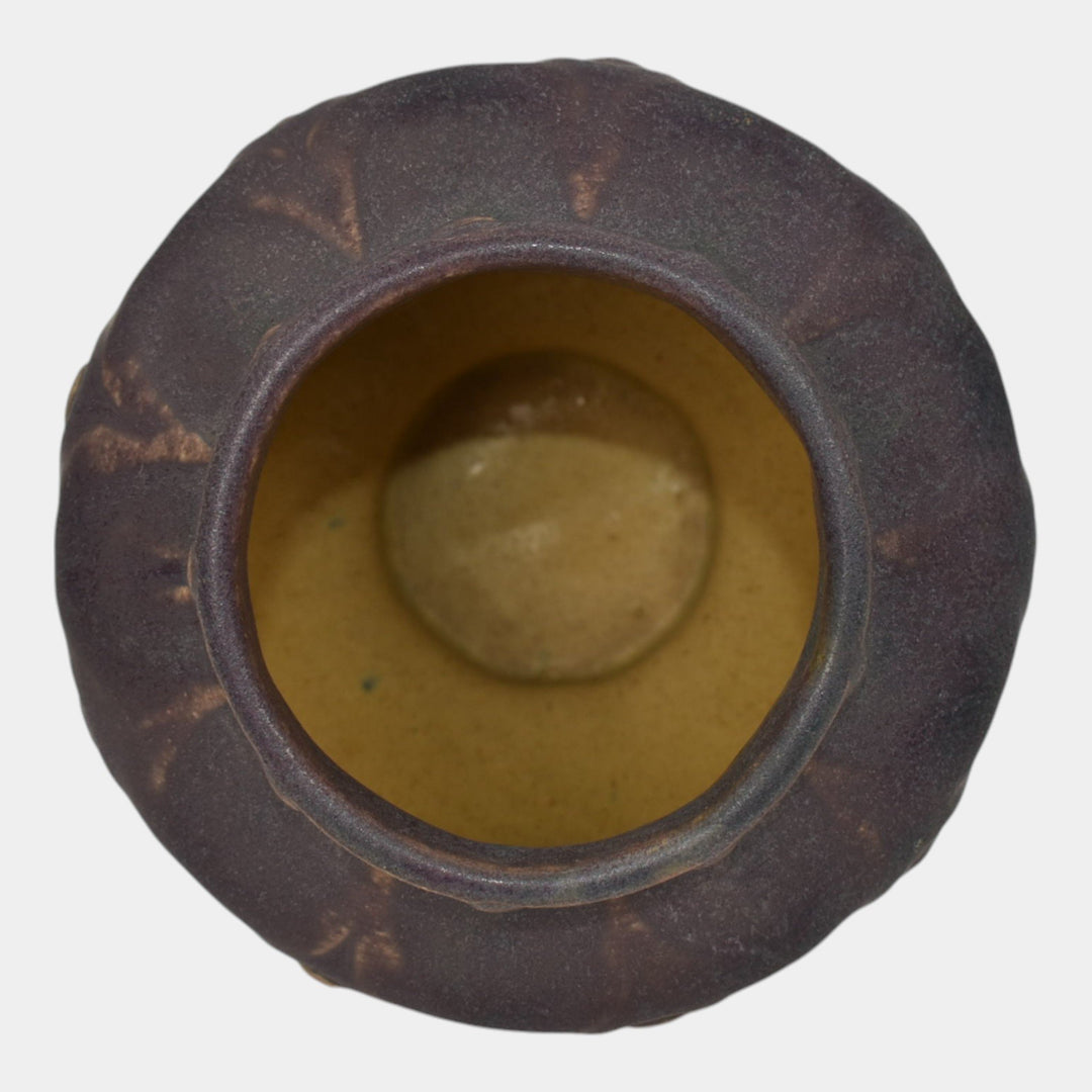 Van Briggle 1907-12 Vintage Arts And Crafts Pottery Matte Purple Vase 654 - Just Art Pottery