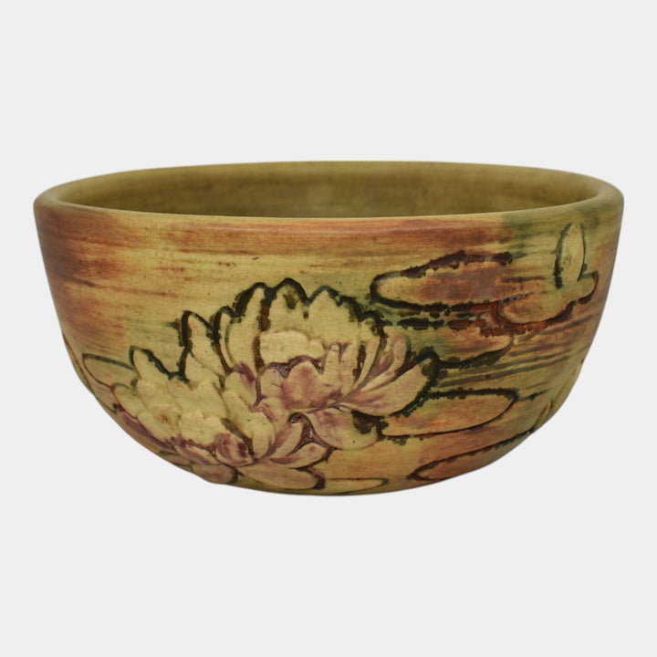 Weller Woodcraft 1920s Vintage Art Pottery Ceramic Waterlily Bowl