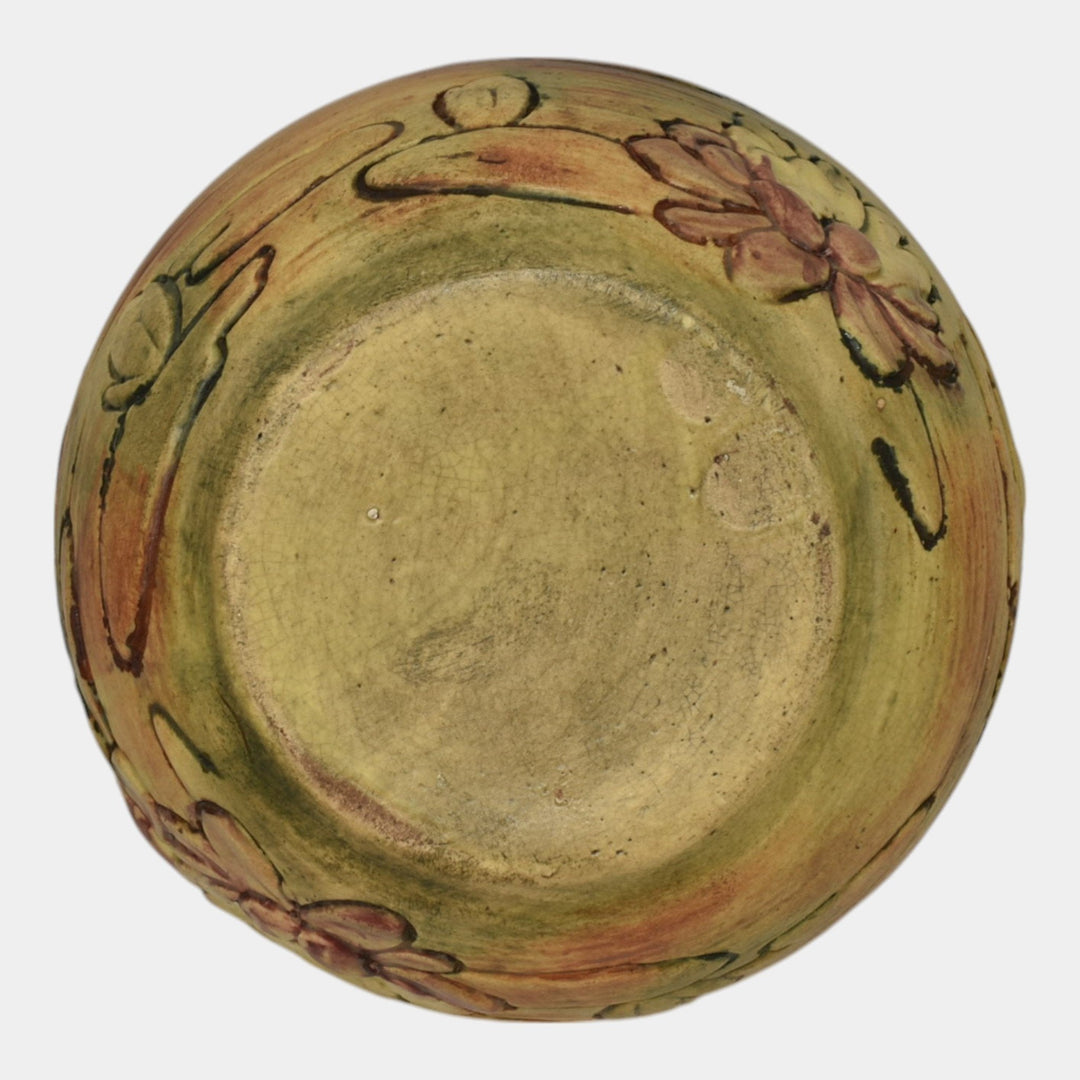 Weller Woodcraft 1920s Vintage Art Pottery Ceramic Waterlily Bowl