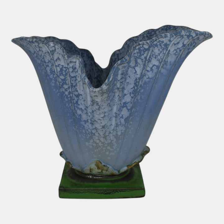 Weller Sydonia 1920s Vintage Art Deco Pottery Blue Large Ceramic Vase