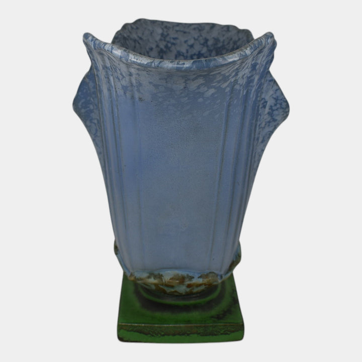 Weller Sydonia 1920s Vintage Art Deco Pottery Blue Large Ceramic Vase