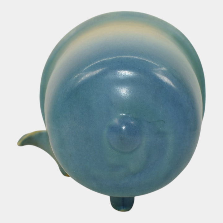 Roseville Thornapple Blue 1937 Art Deco Pottery Ceramic Wall Pocket 356-4 - Just Art Pottery