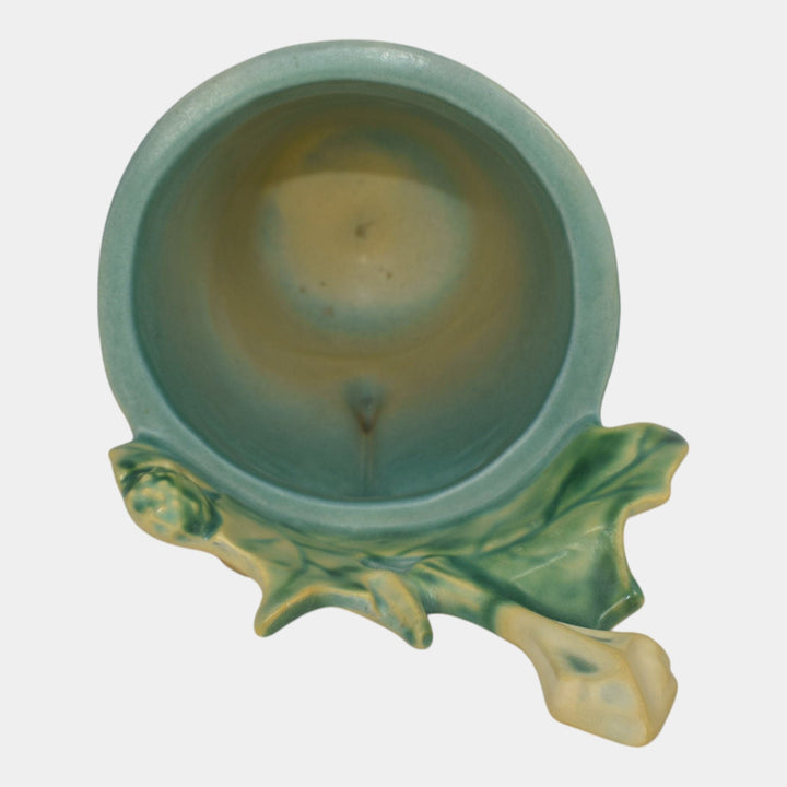 Roseville Thornapple Blue 1937 Art Deco Pottery Ceramic Wall Pocket 356-4 - Just Art Pottery