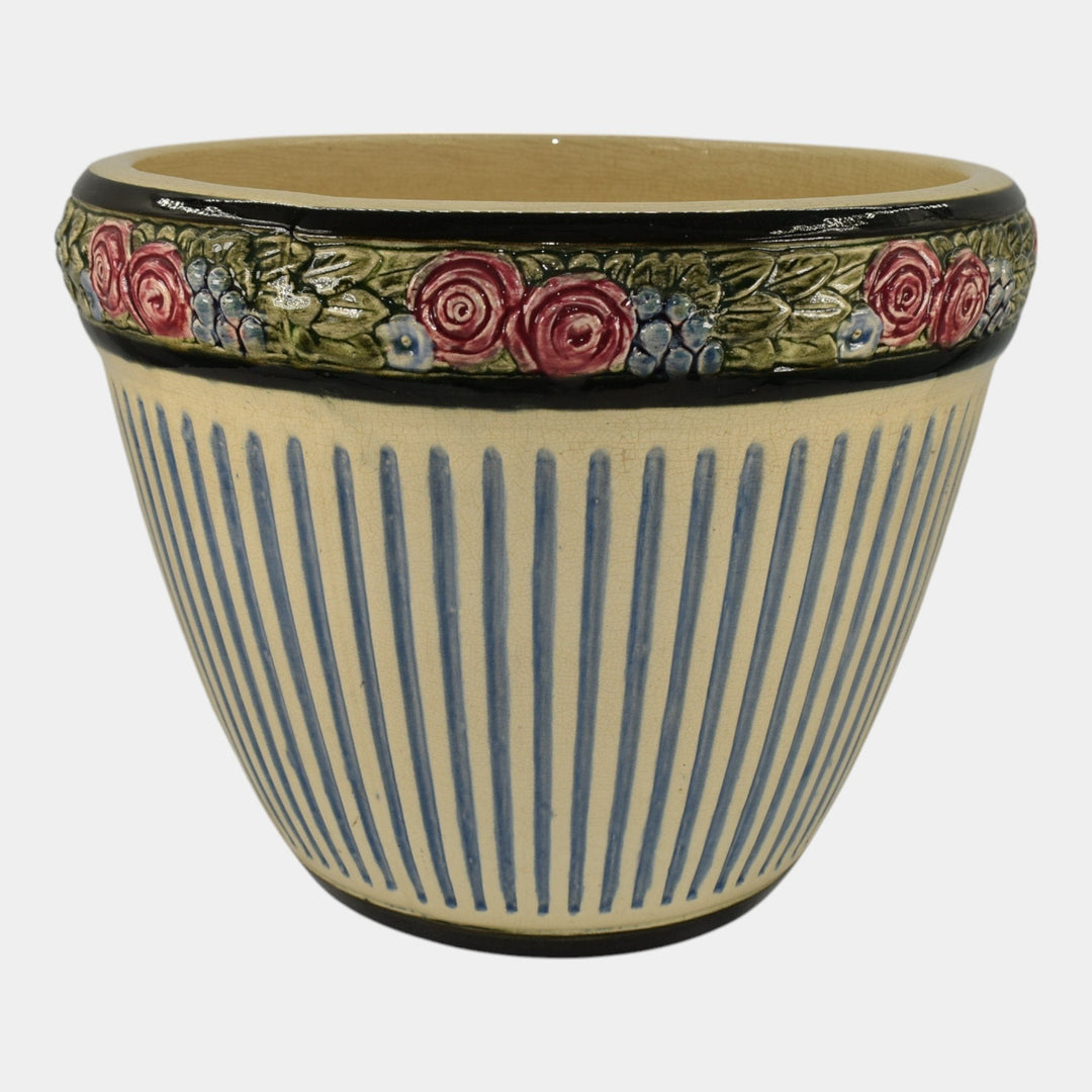 Weller Zona Eldora Chelsea 1920s Vintage Art Pottery Floral Jardiniere Planter
