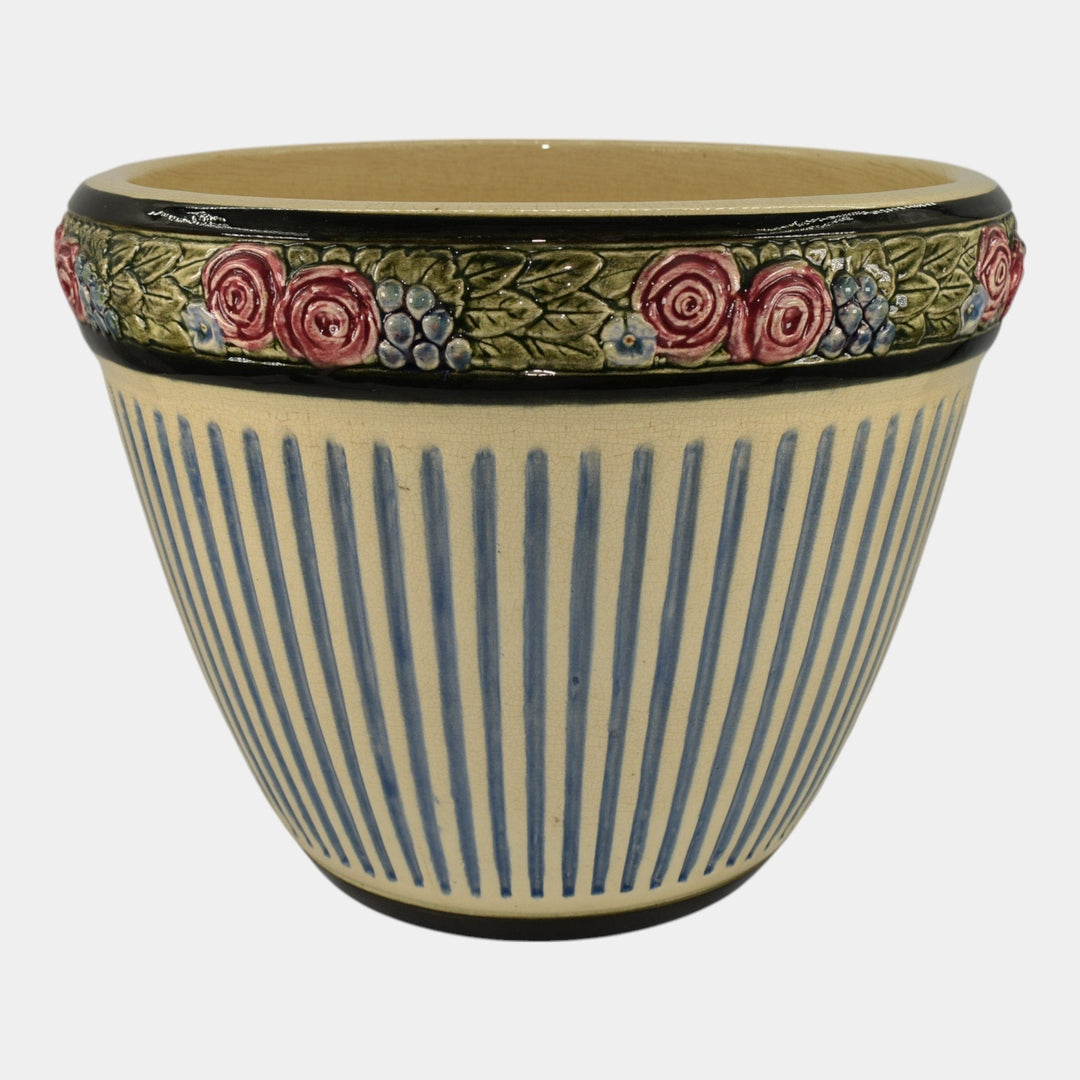 Weller Zona Eldora Chelsea 1920s Vintage Art Pottery Floral Jardiniere Planter
