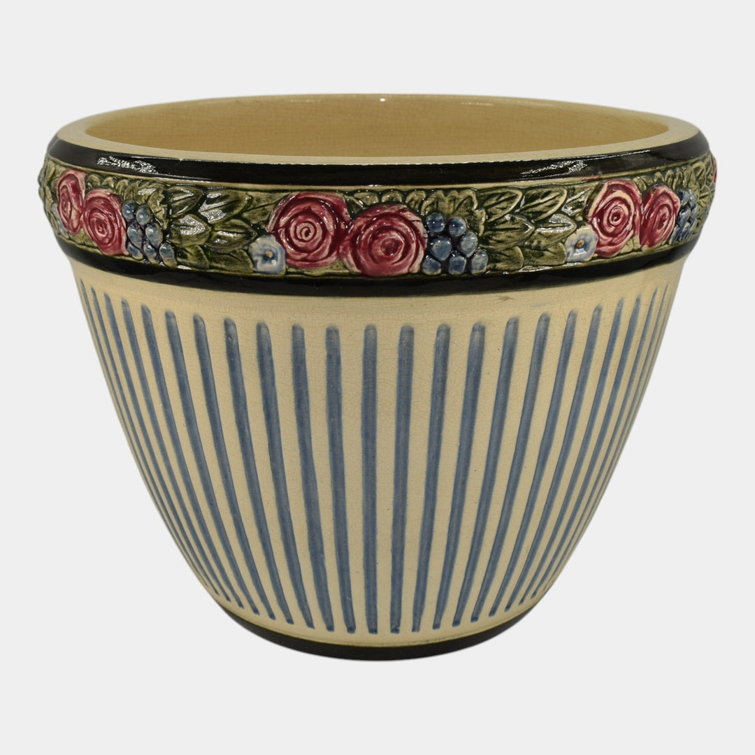 Weller Zona Eldora Chelsea 1920s Vintage Art Pottery Floral Jardiniere Planter