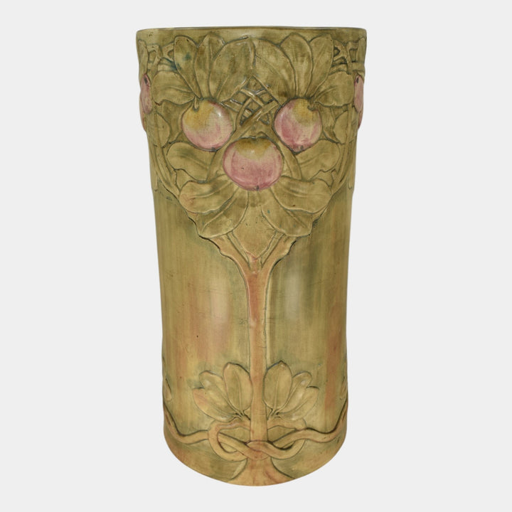 Weller Baldin Flemish 1915-20 Arts and Crafts Pottery Apple Tree Umbrella Stand