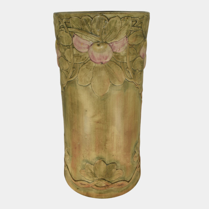Weller Baldin Flemish 1915-20 Arts and Crafts Pottery Apple Tree Umbrella Stand