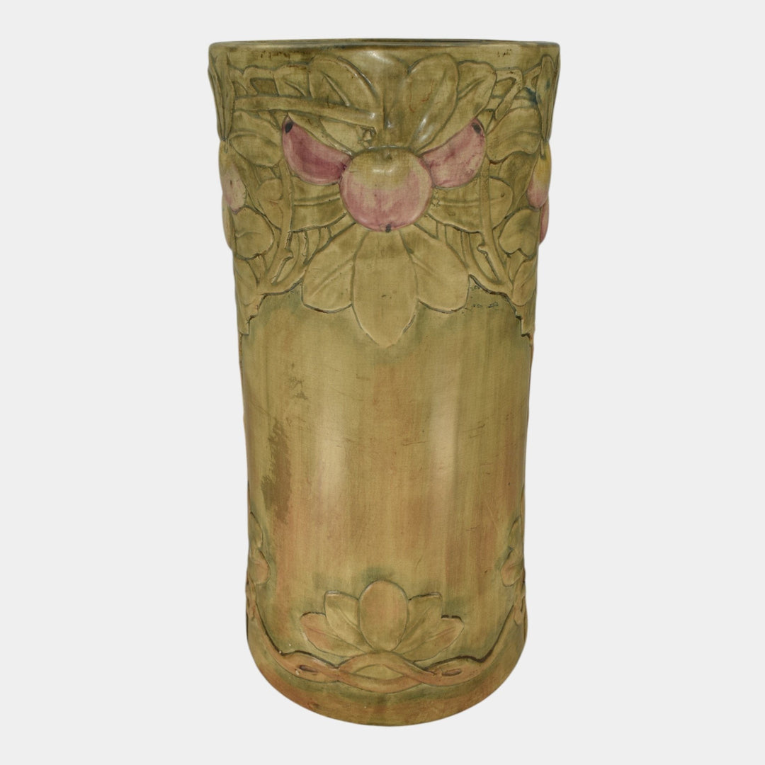 Weller Baldin Flemish 1915-20 Arts and Crafts Pottery Apple Tree Umbrella Stand