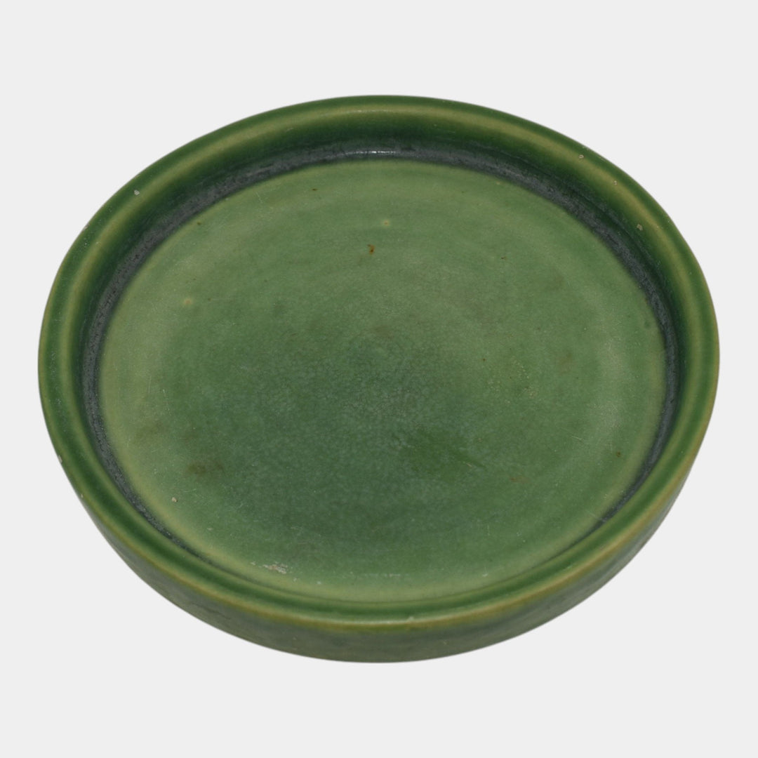 Roseville Thornapple Pink 1937 Art Pottery Ceramic Green Flower Pot Saucer 639-5