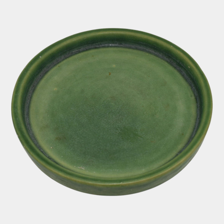 Roseville Thornapple Pink 1937 Art Pottery Ceramic Green Flower Pot Saucer 639-5