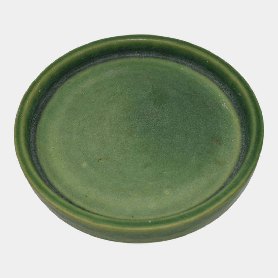Roseville Thornapple Pink 1937 Art Pottery Ceramic Green Flower Pot Saucer 639-5