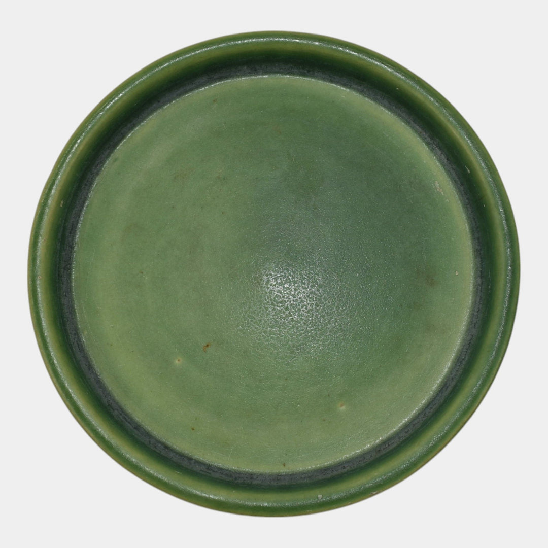 Roseville Thornapple Pink 1937 Art Pottery Ceramic Green Flower Pot Saucer 639-5