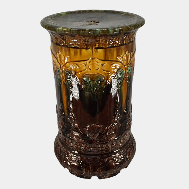 Brush McCoy Weller Blended Majolica Vintage Pottery Pedestal