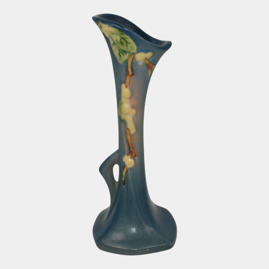 Roseville Snowberry Blue 1947 Mid Century Modern Art Pottery Bud Vase 1BV-7