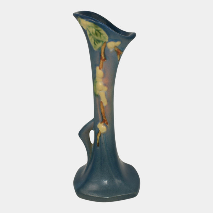 Roseville Snowberry Blue 1947 Mid Century Modern Art Pottery Bud Vase 1BV-7