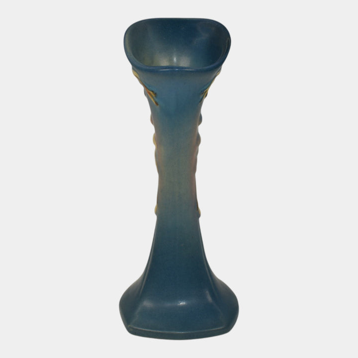 Roseville Snowberry Blue 1947 Mid Century Modern Art Pottery Bud Vase 1BV-7