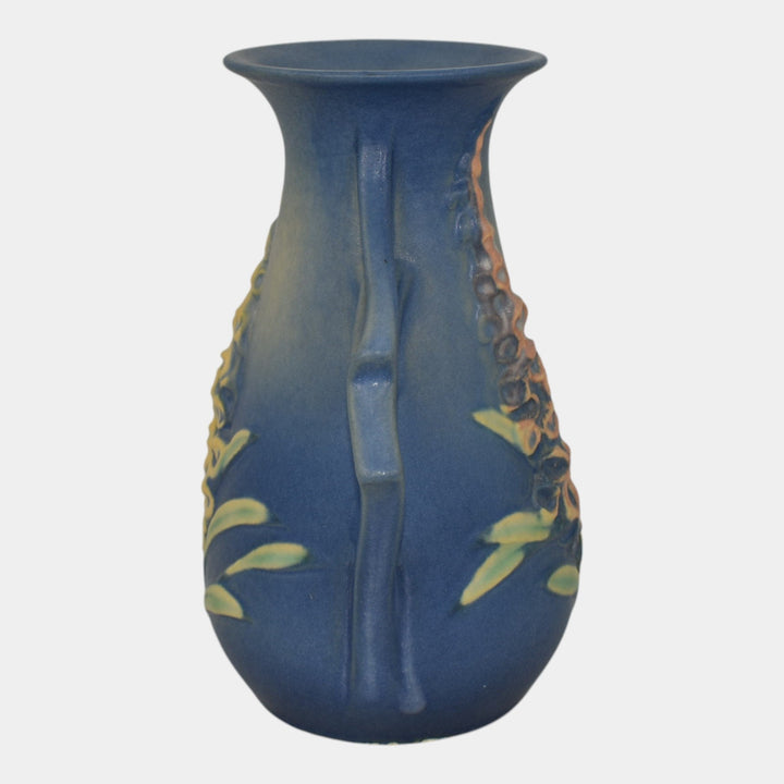 Roseville Foxglove Blue 1942 Vintage Art Deco Pottery Ceramic Flower Vase 44-6