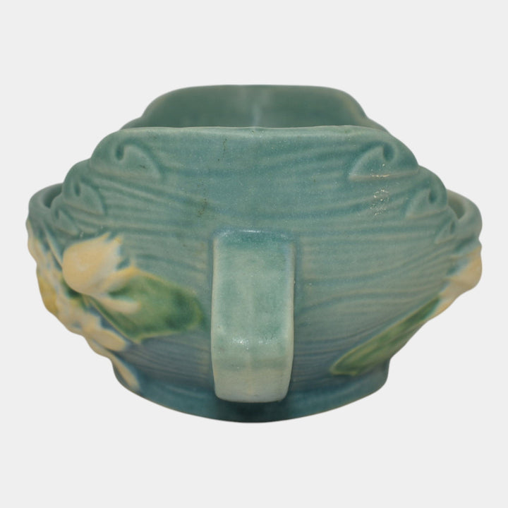 Roseville Water Lily Blue 1946 Mid Century Modern Pottery Ceramic Bowl 439-6