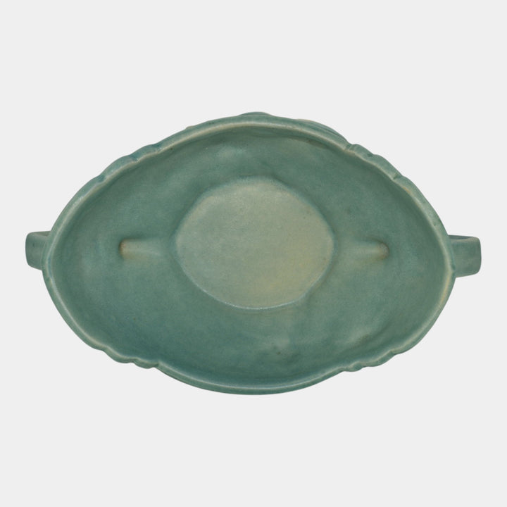 Roseville Water Lily Blue 1946 Mid Century Modern Pottery Ceramic Bowl 439-6