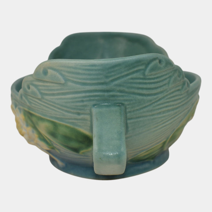 Roseville Water Lily Blue 1946 Mid Century Modern Pottery Ceramic Bowl 439-6