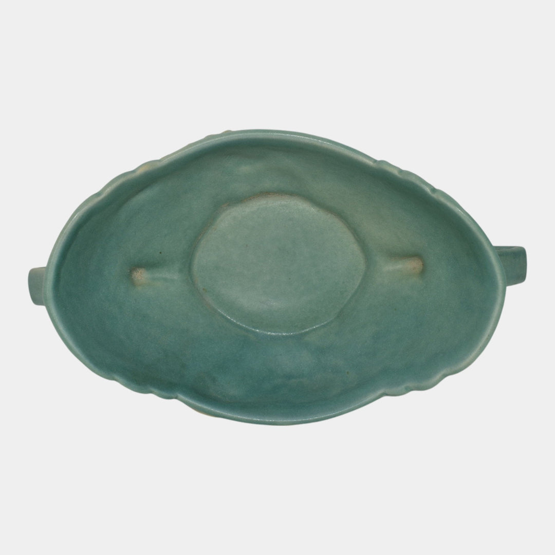 Roseville Water Lily Blue 1946 Mid Century Modern Pottery Ceramic Bowl 439-6