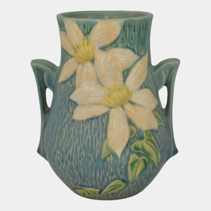 Roseville Clematis Blue 1944 Vintage Mid Century Modern Art Pottery Vase 103-6