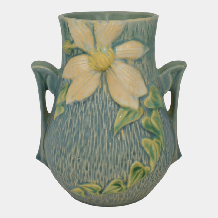 Roseville Clematis Blue 1944 Vintage Mid Century Modern Art Pottery Vase 103-6