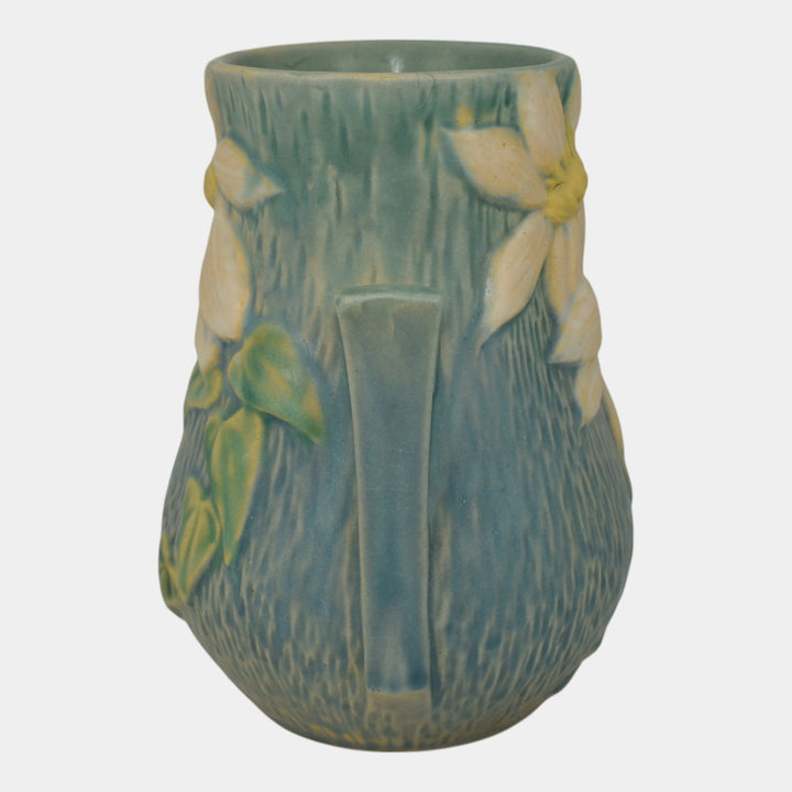 Roseville Clematis Blue 1944 Vintage Mid Century Modern Art Pottery Vase 103-6