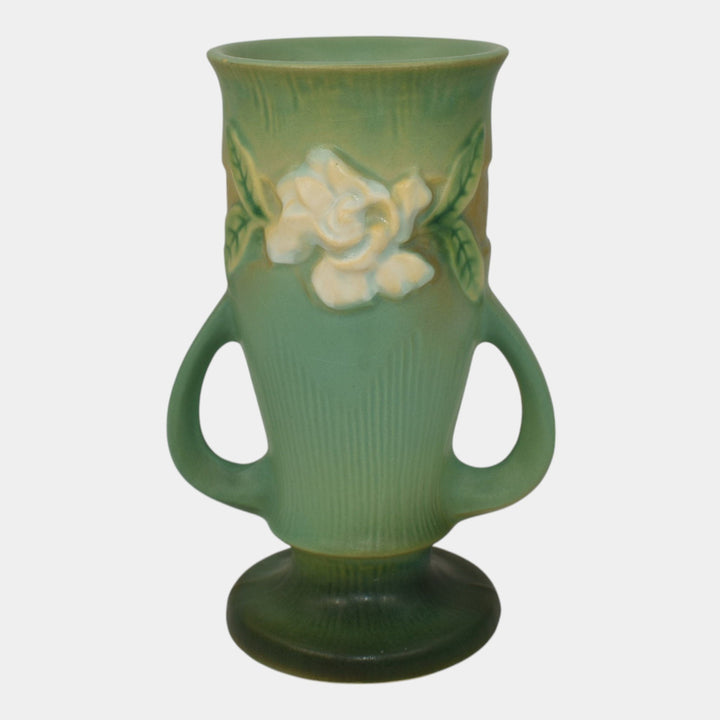 Roseville Gardenia Green 1950 Mid Century Modern Art Pottery Flower Vase 682-6