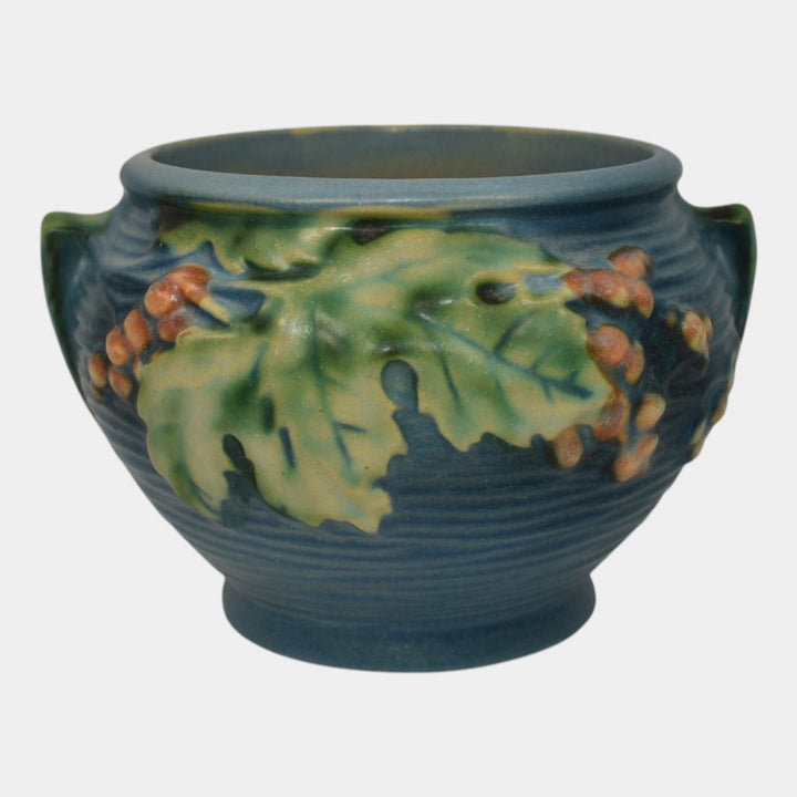 Roseville Bushberry Blue 1941 Vintage Pottery Ceramic Jardiniere Planter 657-3