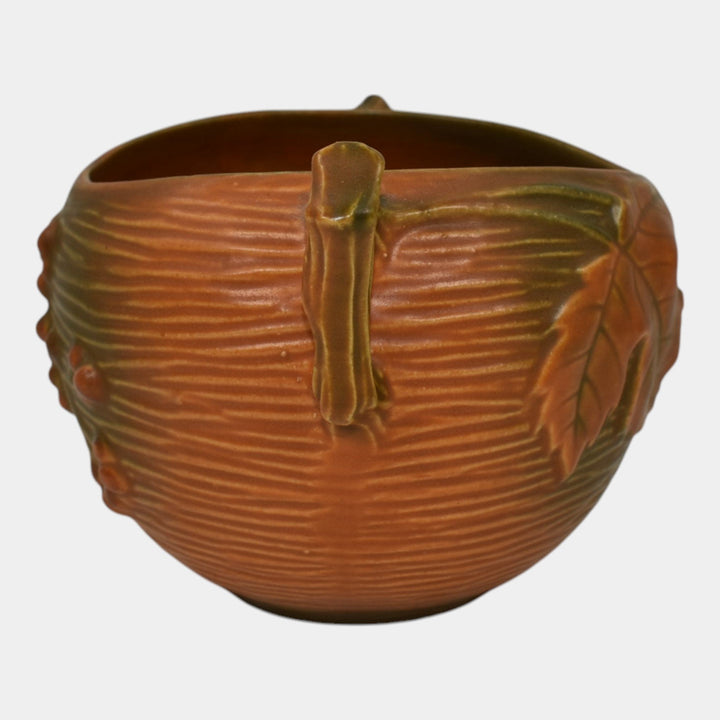 Roseville Bushberry Russett 1941 Vintage Art Pottery Ceramic Bowl 411-4
