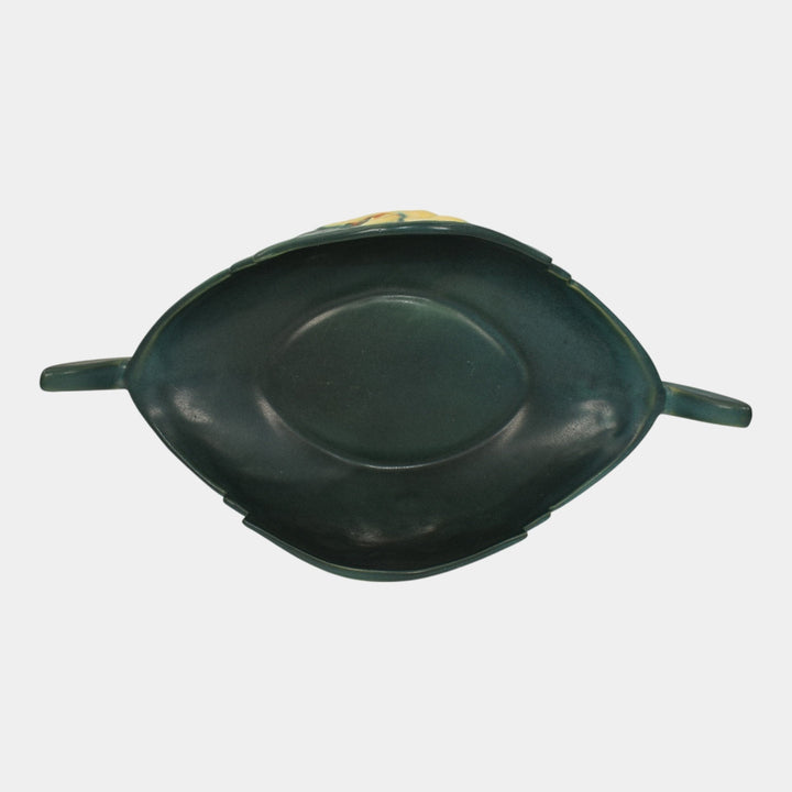 Roseville Zephyr Lily Green 1946 Vintage Art Pottery Ceramic Console Bowl 475-10