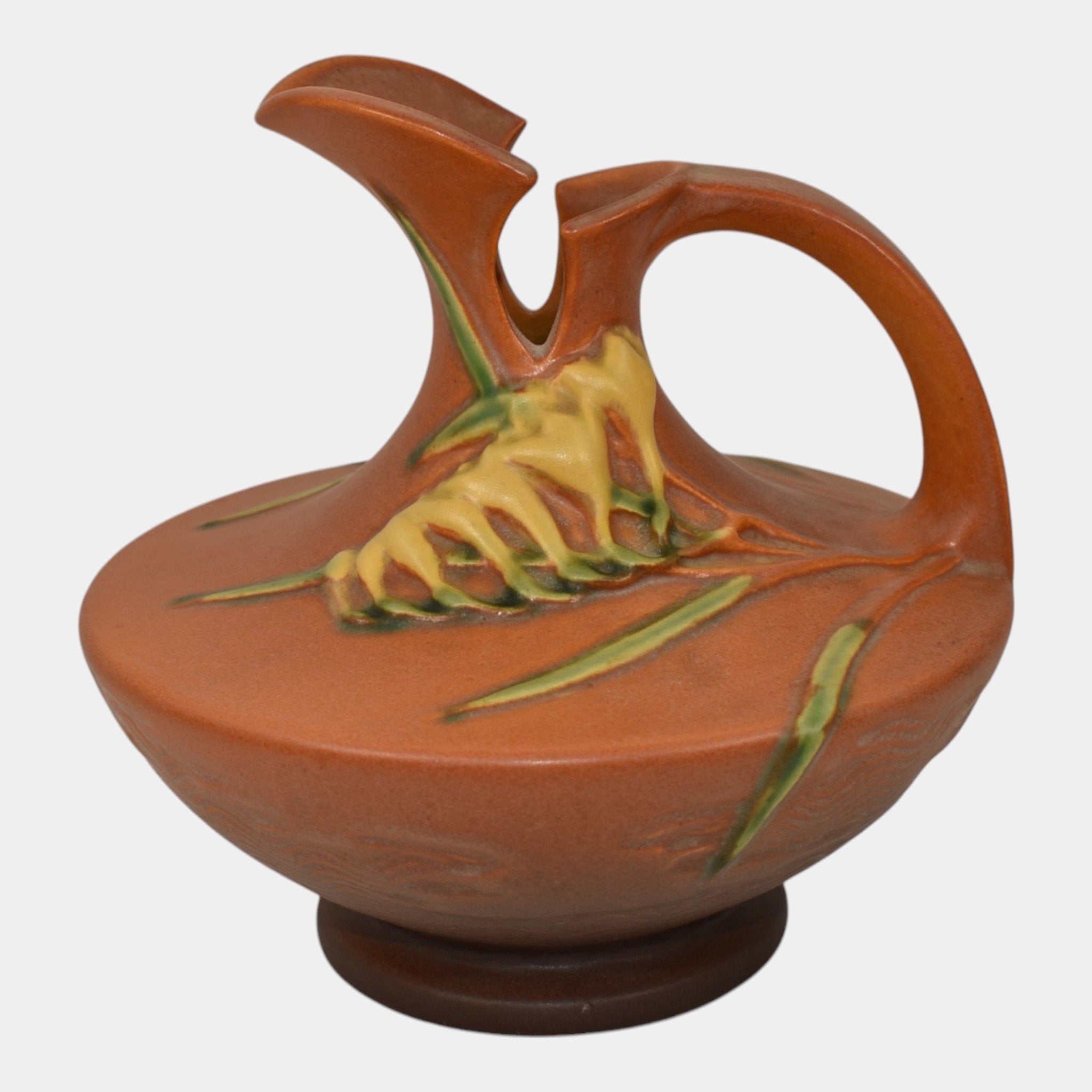 Roseville Freesia Brown 1945 Mid Century Modern Pottery Ceramic