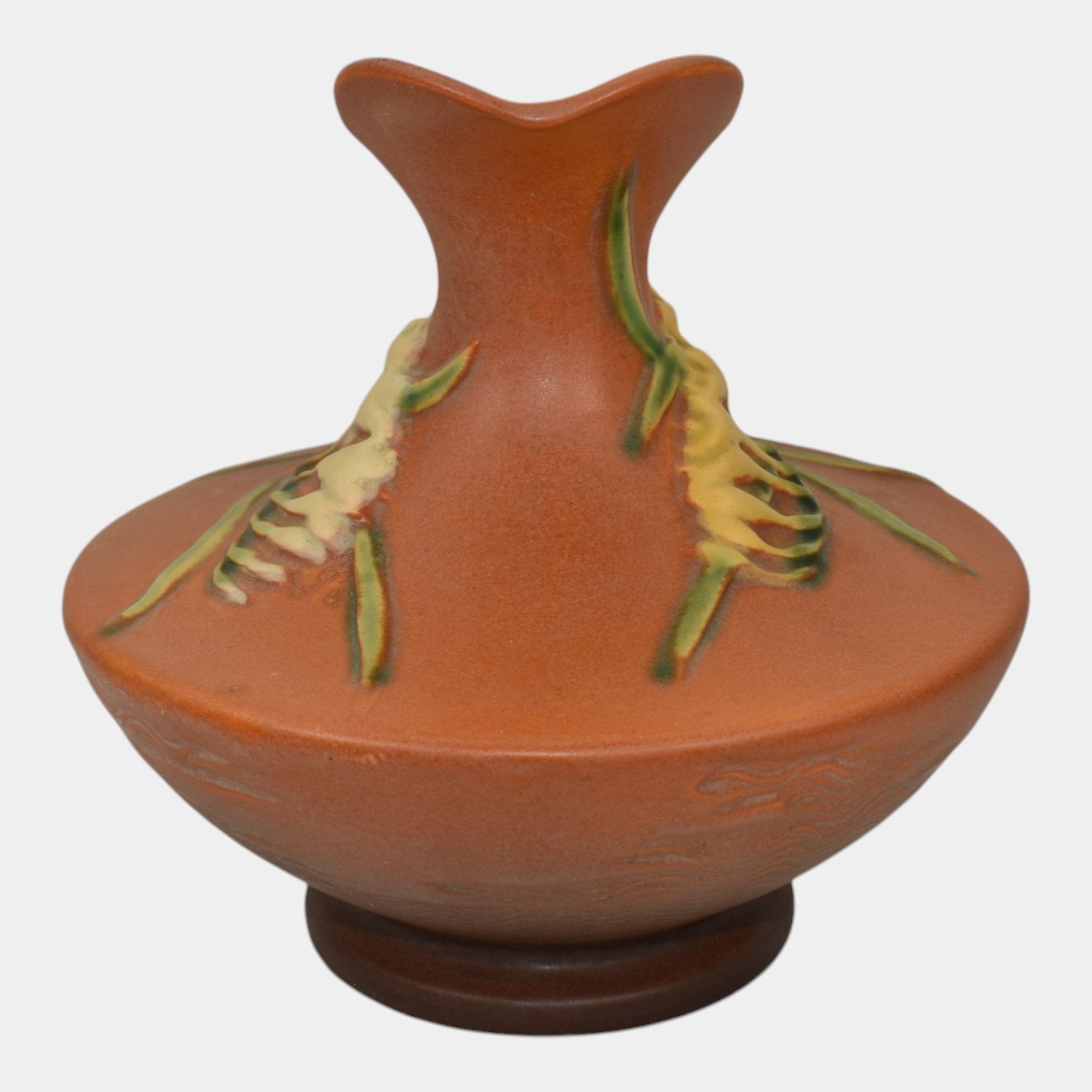 Roseville Freesia Brown 1945 Mid Century Modern Pottery Ceramic