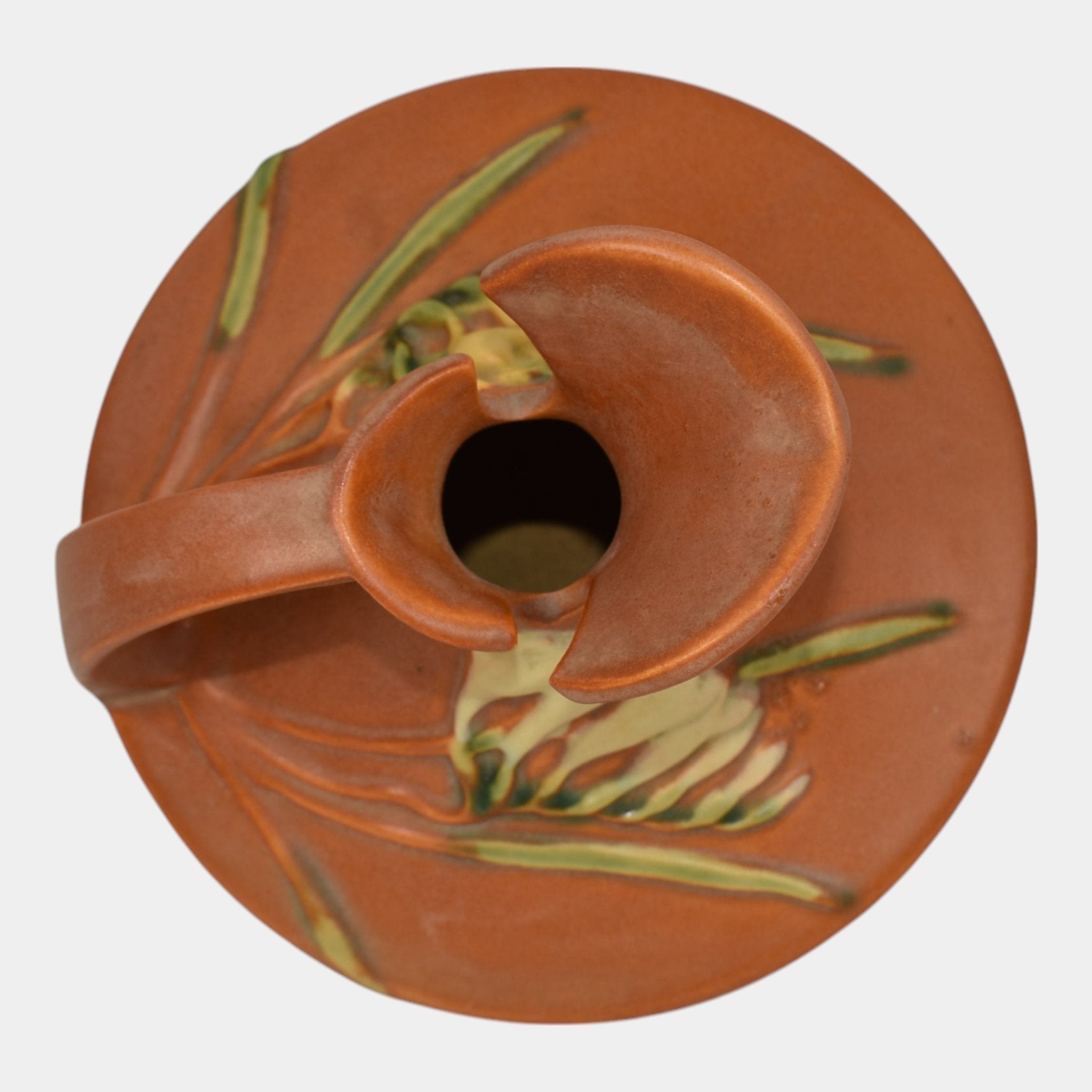 Roseville Freesia Brown 1945 Mid Century Modern Pottery Ceramic