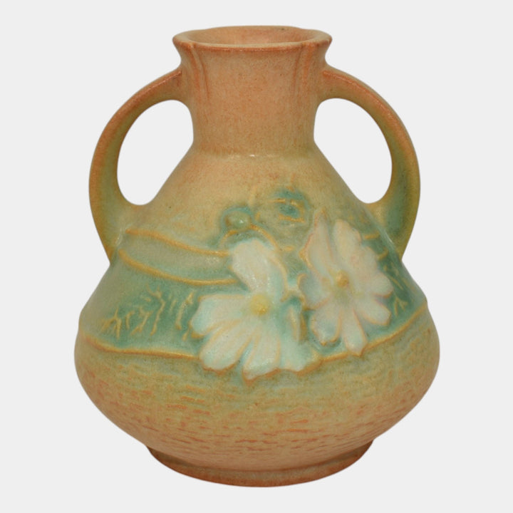 Roseville Cosmos Tan 1939 Vintage Art Deco Pottery Ceramic Vase 944-4