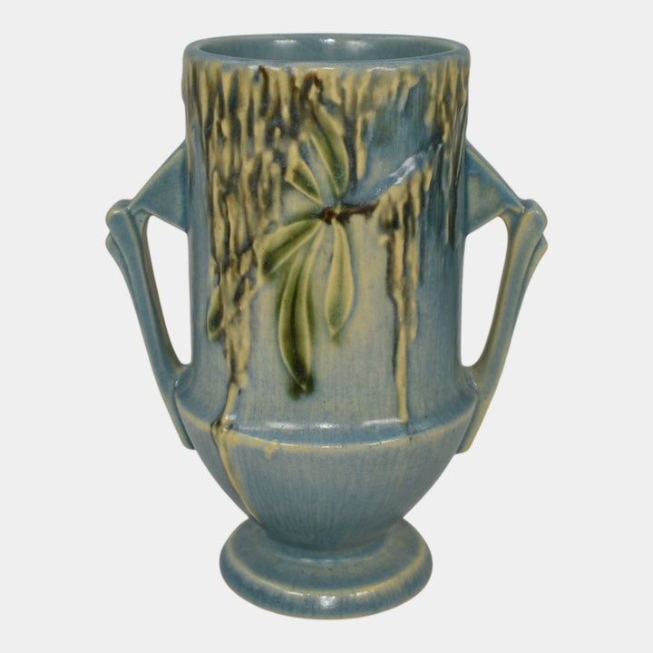 Roseville Moss Blue 1936 Vintage Art Deco Pottery Ceramic Flower Vase 774-6