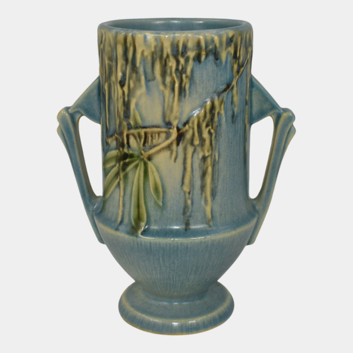 Roseville Moss Blue 1936 Vintage Art Deco Pottery Ceramic Flower Vase 774-6