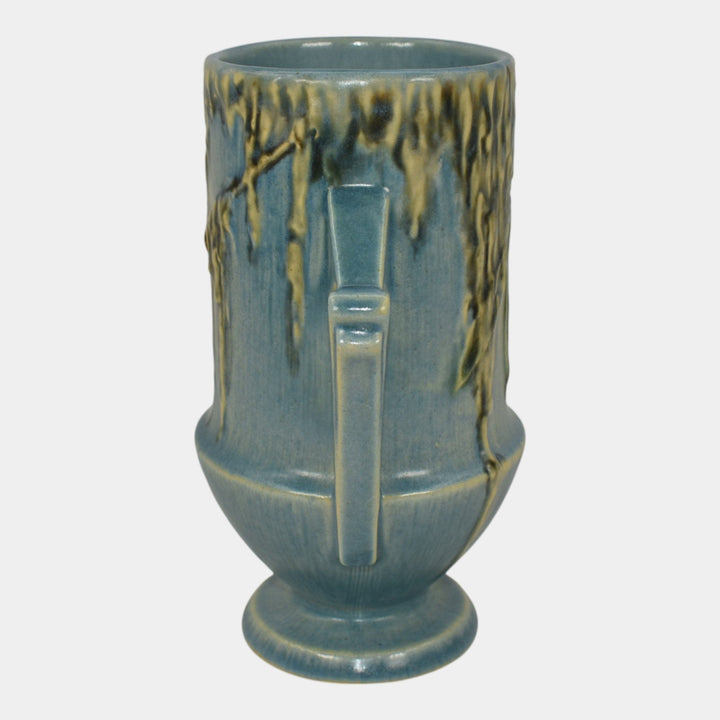 Roseville Moss Blue 1936 Vintage Art Deco Pottery Ceramic Flower Vase 774-6