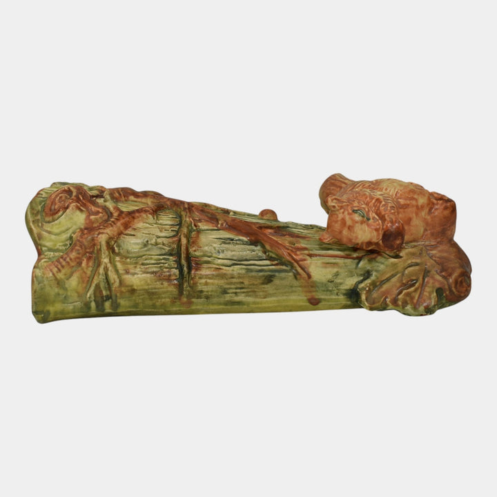 Weller Woodcraft 1920s Vintage Art Pottery Brown Squirrel Figural Wall Pocket