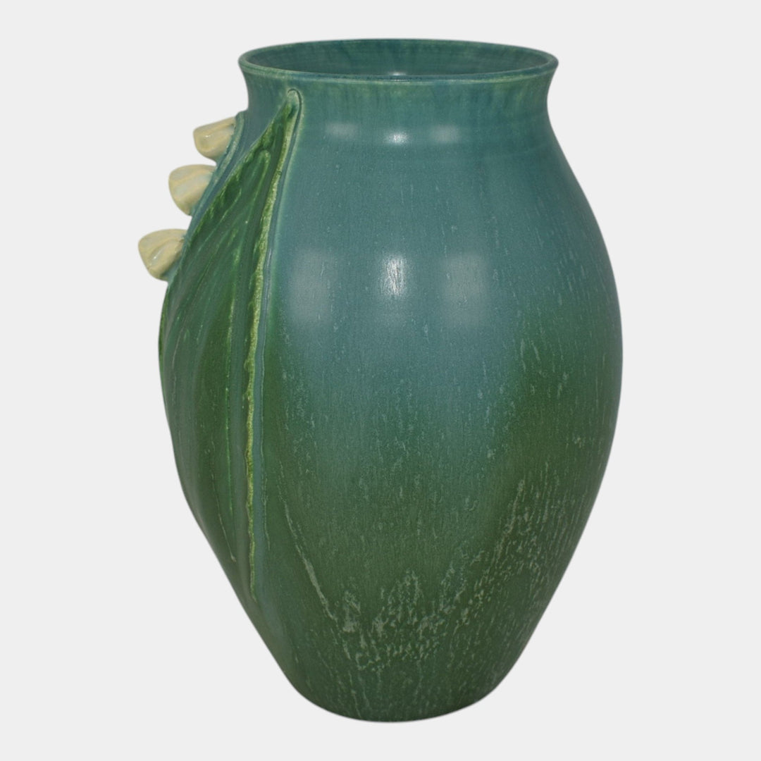 Ephraim Faience 2003 Hand Made Pottery Blue Lily Of The Valley Vase CERF-03
