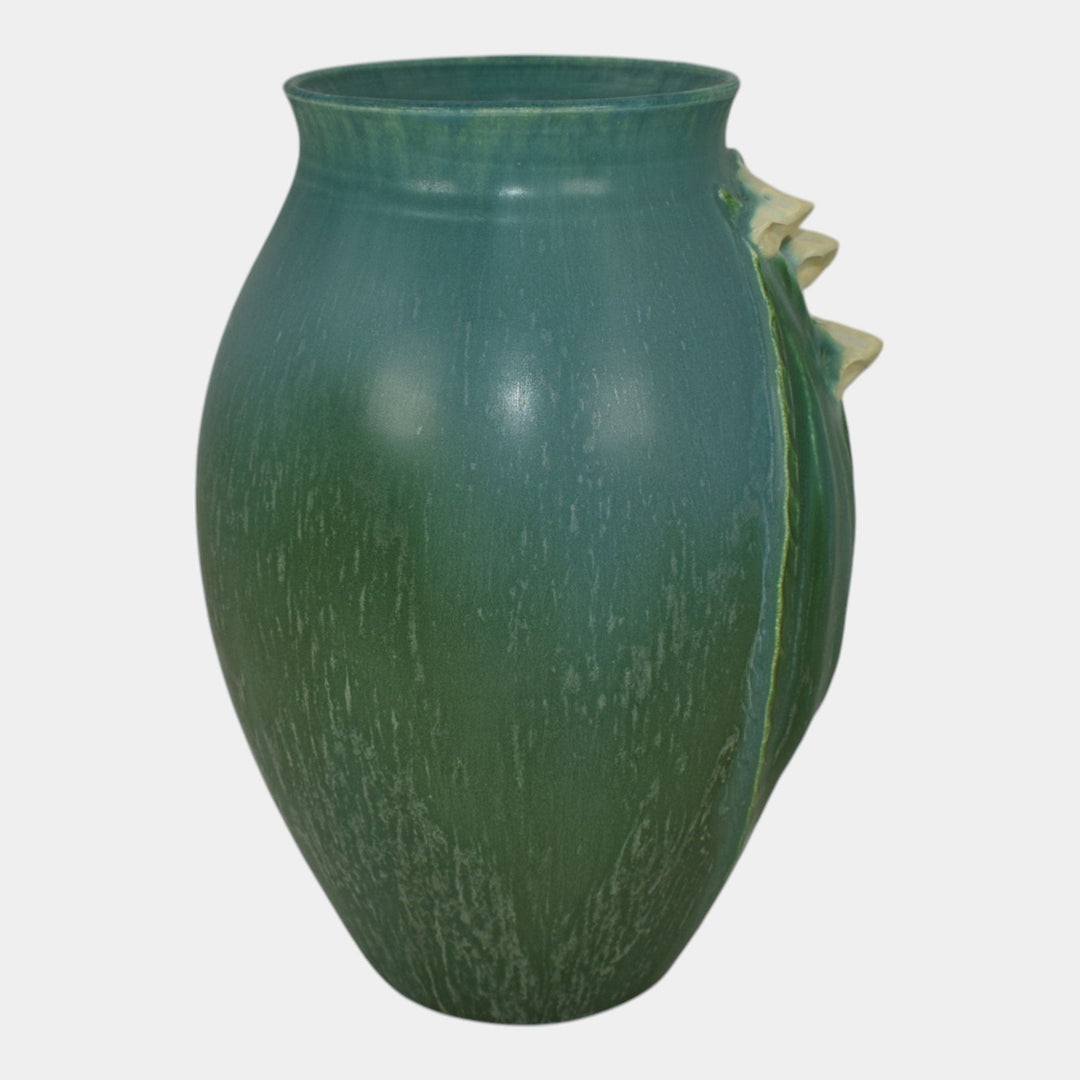 Ephraim Faience 2003 Hand Made Pottery Blue Lily Of The Valley Vase CERF-03