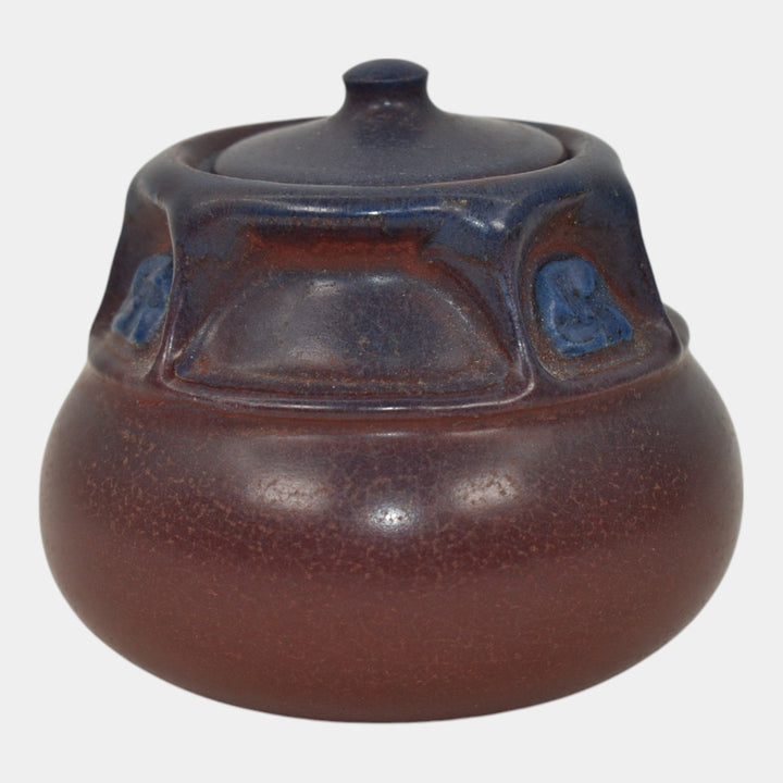 Ephraim Faience 2014 Hand Made Pottery Purple Mini Craftsman Rose Jar I02