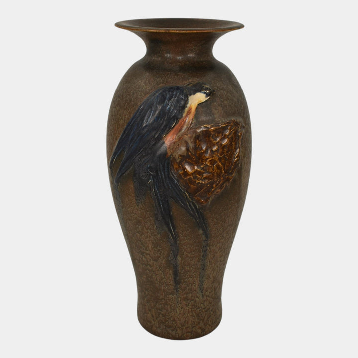 Ephraim Faience 2010 Collectors Society Hand Made Art Pottery Barn Swallow Vase