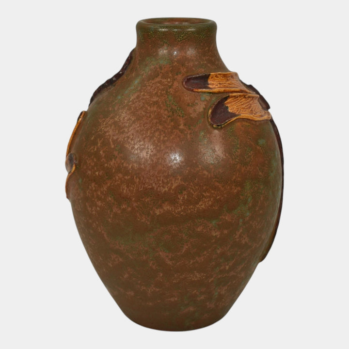 Ephraim Faience Century Studios 2011 Hand Made Pottery Dragonfly Duo Vase