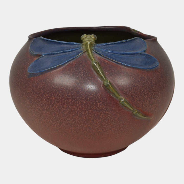 Ephraim Faience Century Studios 2014 Hand Made Pottery Dragonfly And Leaf Bowl